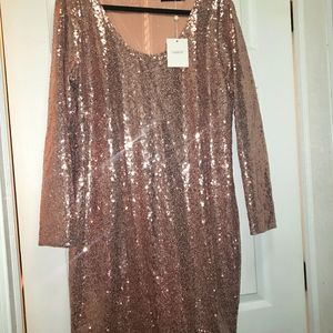 NWT Rose gold sequin dress